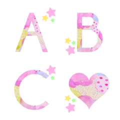 [LINE絵文字] pastel color and spring  star emojiの画像