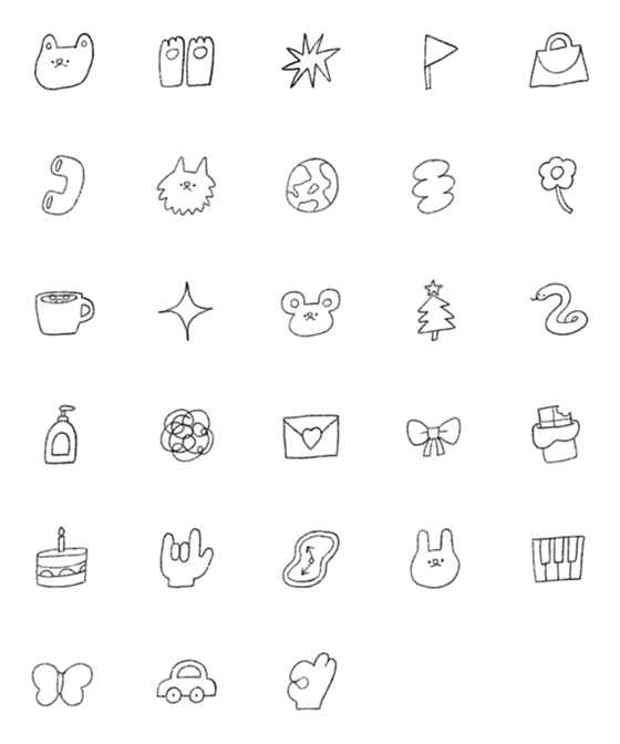 [LINE絵文字]cute stuff doodleの画像一覧