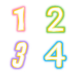 [LINE絵文字] Number neon white light and gold emojiの画像