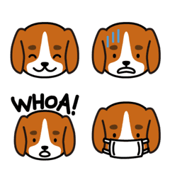 [LINE絵文字] ビーグル犬さんシンプル絵文字の画像