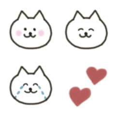 [LINE絵文字] シンプルで使いやすい♡しろねこ絵文字の画像