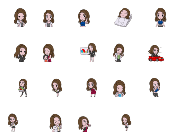 [LINE絵文字]Kathy Emoji v.2の画像一覧