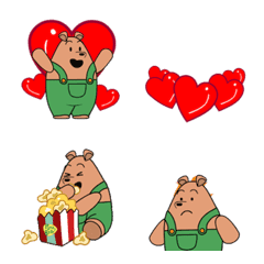 [LINE絵文字] Love Cute Pants Bear Emojiの画像