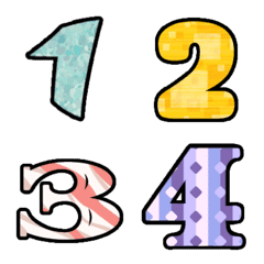 [LINE絵文字] Number puffy pattern pastel cute emojiの画像