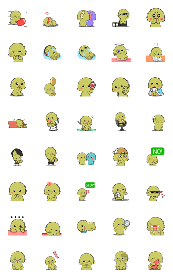 [LINE絵文字]Little dino 3 : Animated emojiの画像一覧