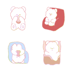 [LINE絵文字] rainbow white bearの画像