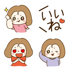 [LINE絵文字] ゆるかわ女子♡気持ちを伝える絵文字の画像