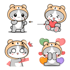 [LINE絵文字] Grey cat 3 : Animated emojiの画像