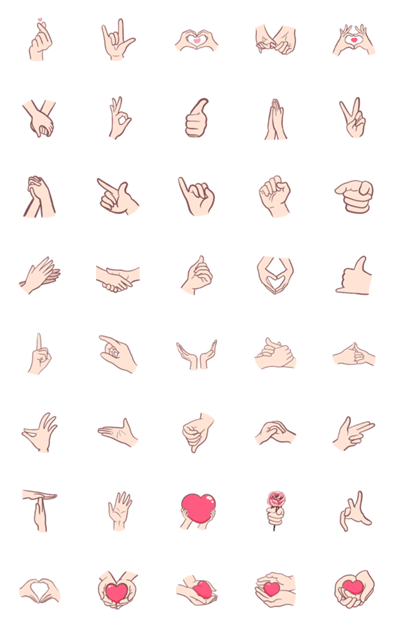 [LINE絵文字]love sign language Emoji styleの画像一覧