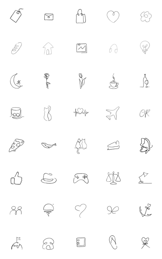 [LINE絵文字]Emoji single lineの画像一覧