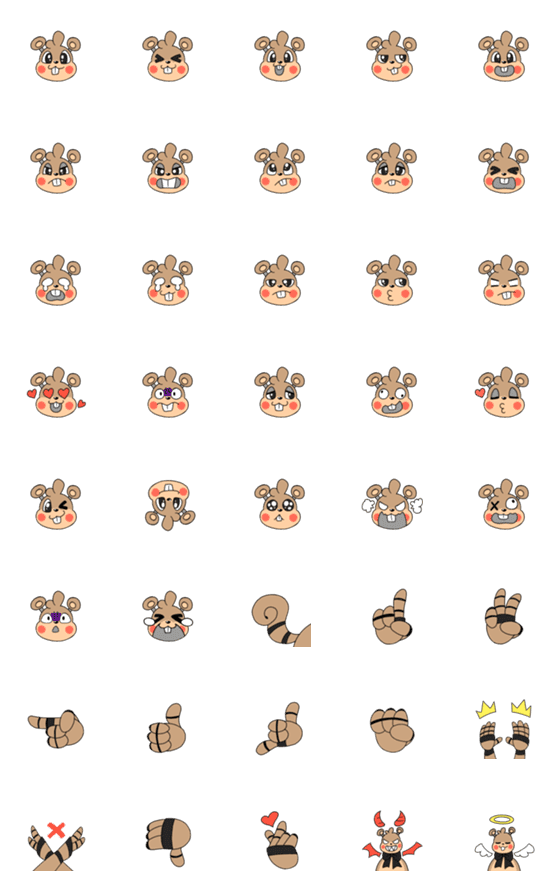 [LINE絵文字]Squirrel Bot Emoticonsの画像一覧