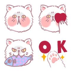 [LINE絵文字] White Soft Persian Catの画像