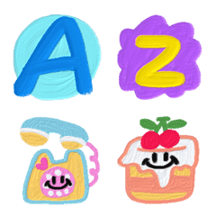 [LINE絵文字] abc tiny cuteness oil paint emojiの画像