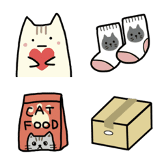 [LINE絵文字] 猫and猫グッズの絵文字の画像