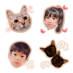 [LINE絵文字] Witty life of cats and childrenの画像