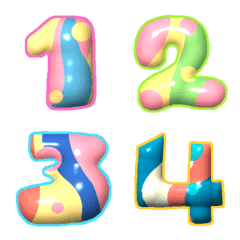 [LINE絵文字] Number sweet puffy colorful emojiの画像