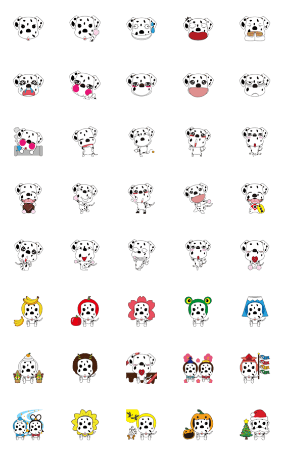 [LINE絵文字]Dalmatian Dogsの画像一覧