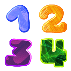 [LINE絵文字] Number colourful puffy emojiの画像