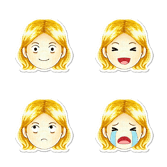 [LINE絵文字] ブロンドヘアスタイリングemojiの画像