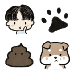 [LINE絵文字] Boy and petsの画像