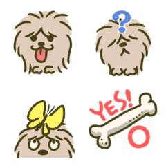 [LINE絵文字] ボサボサ犬の画像