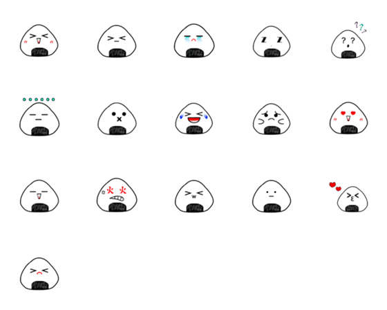 [LINE絵文字]Rice Ball "Farn": cute emojiの画像一覧