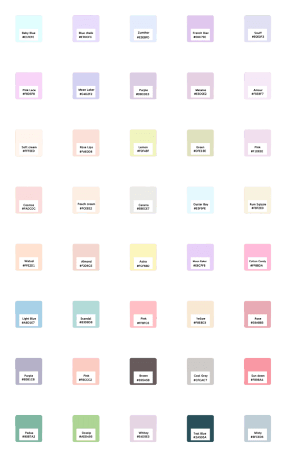 [LINE絵文字]Pastel Palette colorsの画像一覧