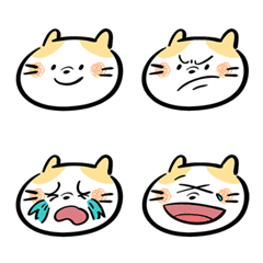 [LINE絵文字] Centrally divided cat universal emojiの画像