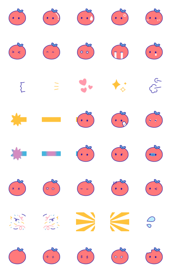 [LINE絵文字]Cutie Tomato Emojiの画像一覧