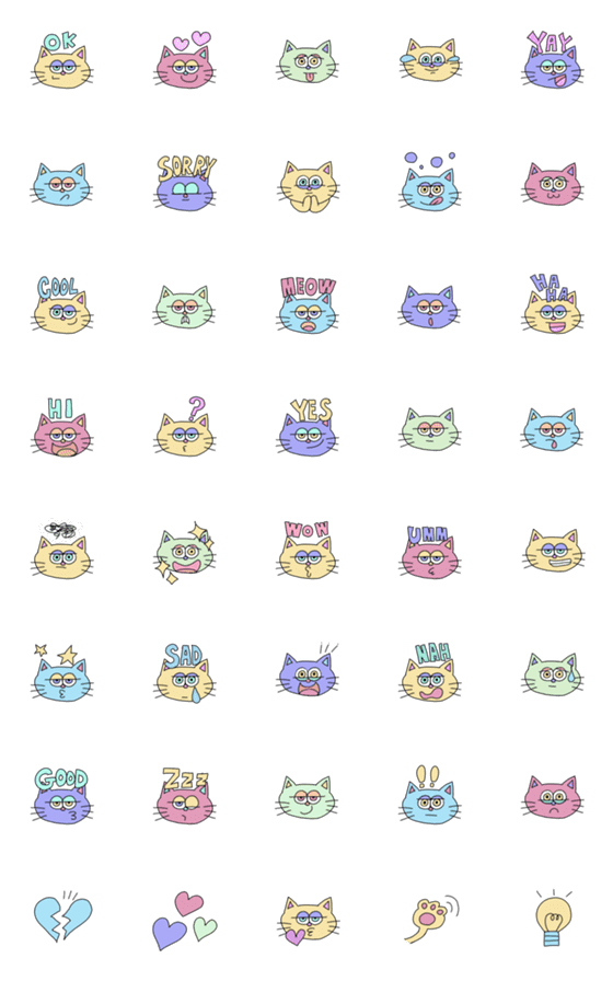 [LINE絵文字]Nasty Cat Emojiの画像一覧