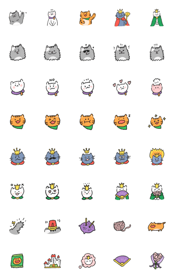 [LINE絵文字]Secrets of the Cat Kingdom 1の画像一覧