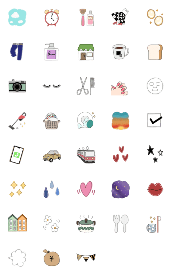 [LINE絵文字]【日常の絵文字】毎日使える♪改めて編の画像一覧