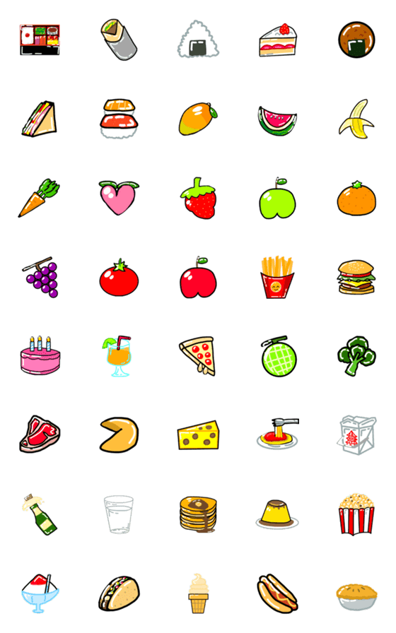 [LINE絵文字]おいしい絵文字たちの画像一覧