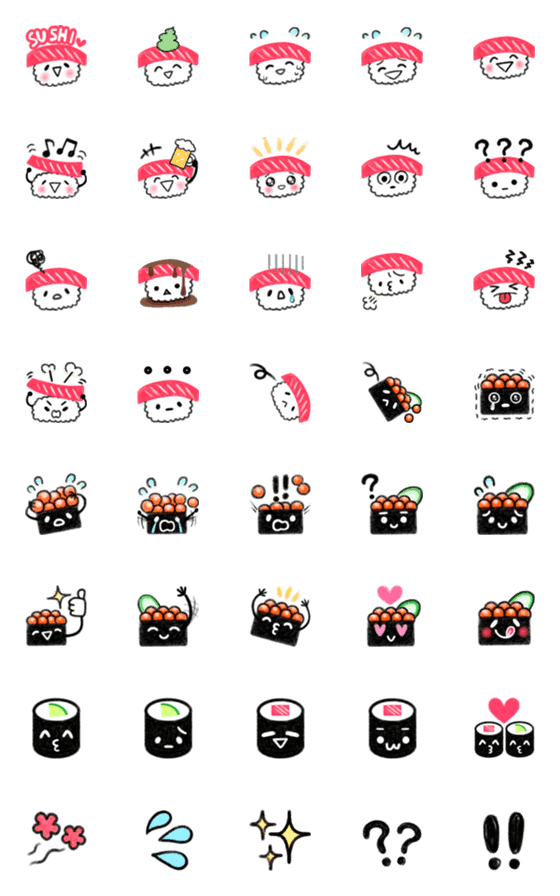 [LINE絵文字]すし・寿司・スシ・SUSHI ☆ 絵文字の画像一覧