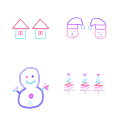 [LINE絵文字] colorful christmas patternの画像