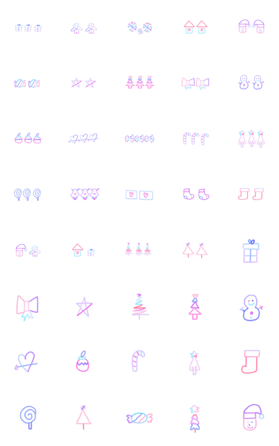 [LINE絵文字]colorful christmas patternの画像一覧