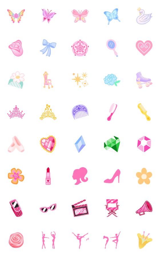 [LINE絵文字][ icon ] Pink Girl Stuffの画像一覧