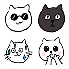 [LINE絵文字] シンプルかわいい猫絵文字の画像