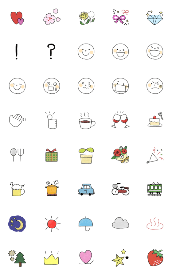 [LINE絵文字]シンプル＆かわいい★絵文字 2の画像一覧