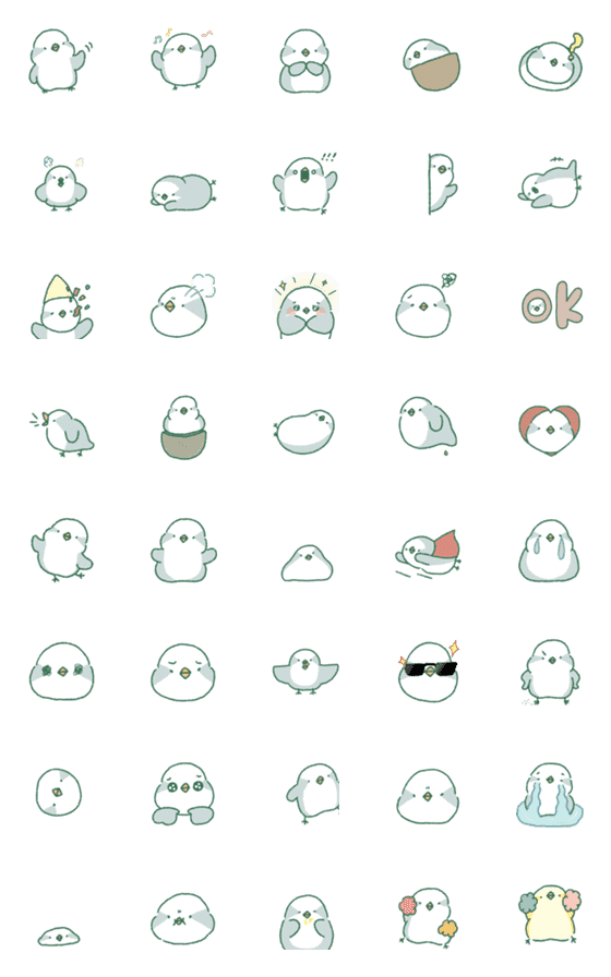 [LINE絵文字]doodoez オキナインコ emoticonの画像一覧