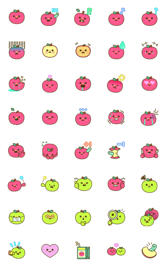 [LINE絵文字]Premieum Apple Boi Emojis deluxe packageの画像一覧