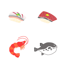 [LINE絵文字] お寿司と魚の絵文字の画像