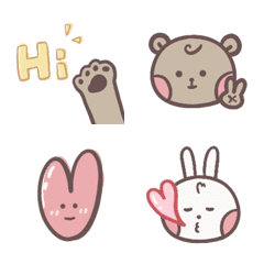 [LINE絵文字] Bear and rabbit emojiの画像