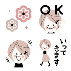 [LINE絵文字] 動く！おしゃかわ♡ガール♡あいさつ絵文字の画像