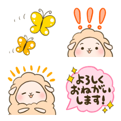 [LINE絵文字] ウール100%ヒツジちゃん☆絵文字の画像