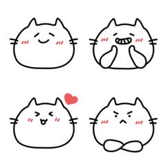 [LINE絵文字] White cat:> emojiの画像