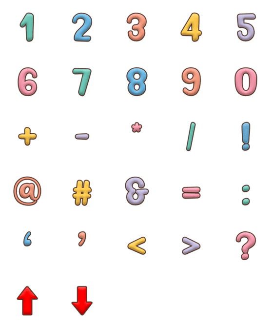 [LINE絵文字]numbers 2の画像一覧