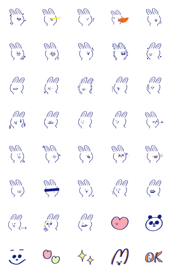 [LINE絵文字]Haha Rabbit！！！の画像一覧