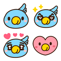 [LINE絵文字] little blue parrot stickerの画像