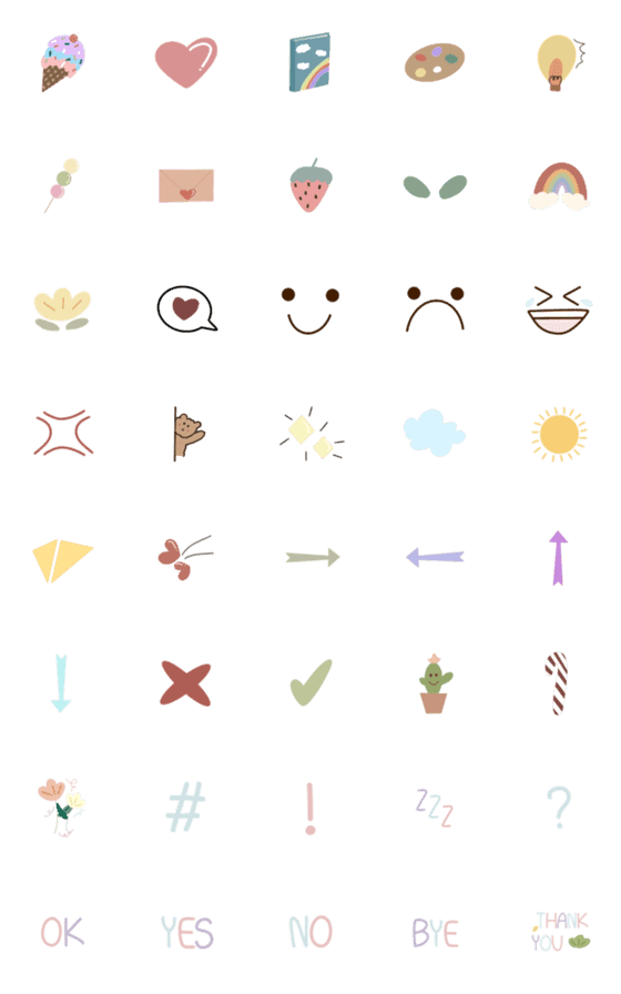 [LINE絵文字]Emoji pastel 1の画像一覧